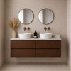 Willow Walnut Wall Hung Vanity Double Bowl 1200mm