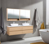 Willow - Oak Vanity Wall Hung With Double Bowl Top Options Available 1800mm