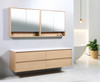 Willow - Oak Vanity Wall Hung With Double Bowl Top Options Available 1800mm