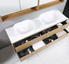 Willow - Oak Vanity Wall Hung With Double Bowl Top Options Available 1800mm