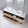 Willow - Oak Vanity Floor Mount with Double Bowl Top Option Available 1800mm 