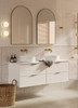 Hadley Matte White Wall Hung Vanity 1500mm Double Basin 