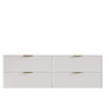 Hadley Matte White Wall Hung Vanity 1500mm Double Basin 