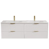 Hadley Matte White Wall Hung Vanity 1500mm Double Basin 