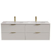 Hadley Soft Grey Wall Hung Vanity 1500mm Double Basin 
