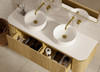 Yallingup American Oak Wall Hung Vanity 1500mm Double Basin 