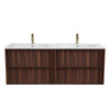 Flinders Black Walnut Wall Hung Vanity 1500mm Double Basin 