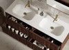 Flinders Black Walnut Wall Hung Vanity 1500mm Double Basin 