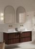 Flinders Black Walnut Wall Hung Vanity 1500mm Double Basin 
