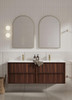 Flinders Black Walnut Wall Hung Vanity 1500mm Double Basin 