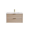 Bayside Washed Oak Wall Hung Vanity 600mm
