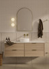 Bayside Washed Oak Wall Hung Vanity 1500mm Single Basin 