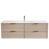 Bayside Washed Oak Wall Hung Vanity 1500mm Single Basin 