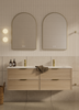 Bayside Washed Oak Wall Hung Vanity 1500mm Double Basin