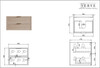 Bayside Century Teak Wall Hung Vanity 600mm 