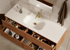 Bayside Century Teak Wall Hung Vanity 1500mm Single Basin 