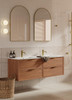 Bayside Century Teak Wall Hung Vanity 1500mm Double Basin 