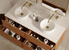 Bayside Century Teak Wall Hung Vanity 1500mm Double Basin 