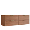 Bayside Century Teak Wall Hung Vanity 1500mm Double Basin 
