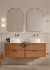 Bayside Century Teak Wall Hung Vanity 1800mm Double Basin 