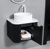 Roma Black Fluted Wall Hung Vanity 600mm 