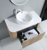 Roma Oak Fluted Wall Hung Vanity 900mm 
