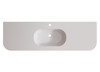 Vanity Matt White Polymarble Top with Single Integrated Basin 1500 × 460mm – R125 Front Corners 