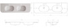 Vanity Matt White Polymarble Top with Double Integrated Basin 1500 × 460mm – R125 Front Corners 