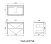 Willow Walnut Wall Hung Vanity 750mm 