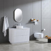 Roma White Fluted Floor Mount Vanity 1200mm