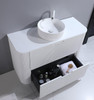 Roma White Fluted Floor Mount Vanity 1200mm 