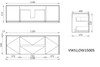 Willow Walnut Wall Hung Vanity Single Bowl 1500mm 