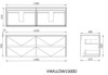 Willow Oak Wall Hung Vanity Double Bowl 1500mm 