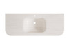 Travertine Finish Moulded Porcelain Vanity Top With Integrated Basin and R125 Rounded Front Corners 750 x 460 mm 