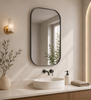 Rectangle Round Framed Mirror 575 x 925mm Gun Metal