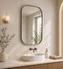 Rectangle Round Framed Mirror 575 x 925mm Gun Metal 