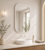 Rectangle Round Framed Mirror 575 x 925mm White 