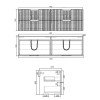 Ida White Wall Hung Vanity Double Bowl 1500mm 