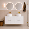 Ida White Wall Hung Vanity Double Bowl 1500mm 