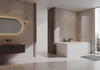 Frameless Fluted Curved Bath Screen 700 x 1400mm 