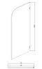 Frameless Fluted Curved Bath Screen 700 x 1400mm 