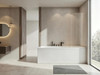 Frameless Fluted Curved Bath Screen 700 x 1400mm 