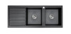 Zeo Granite Double Bowl with Drainer 1250mm 