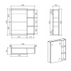Mirror Cabinet with Open Shelf 600mm Black