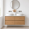 Willow Oak Wall Hung Vanity Double Bowl 1200mm 