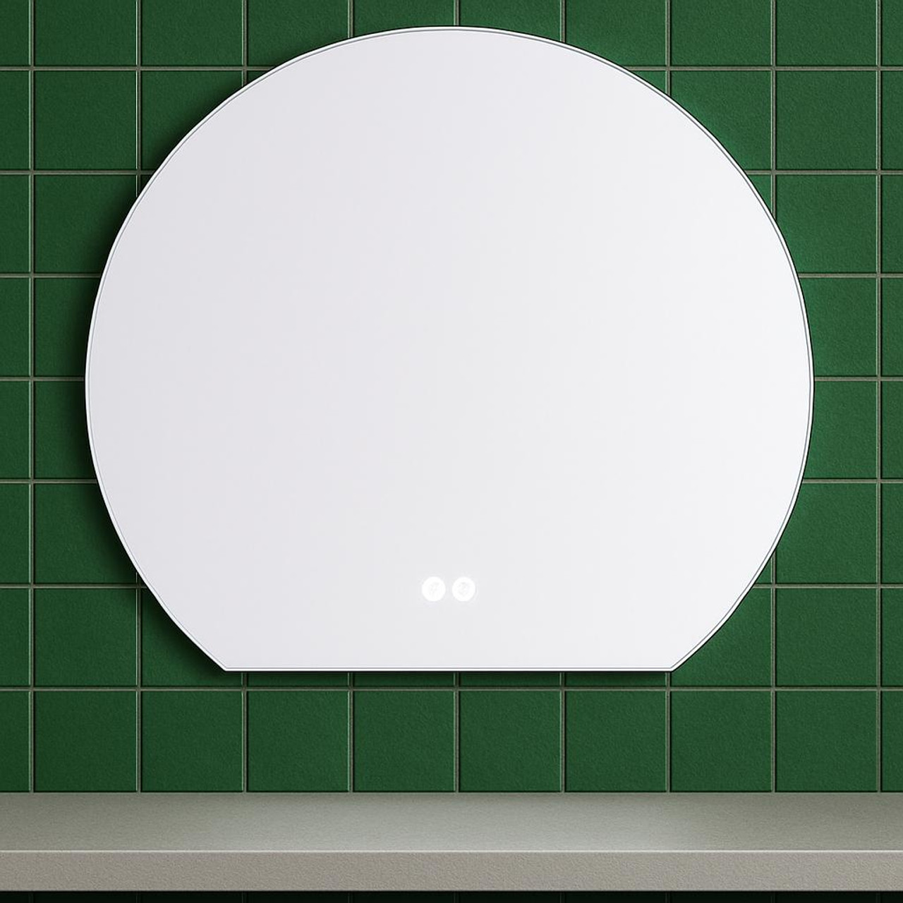Sapphire Half Round LED Mirror - 1300 x 1200mm