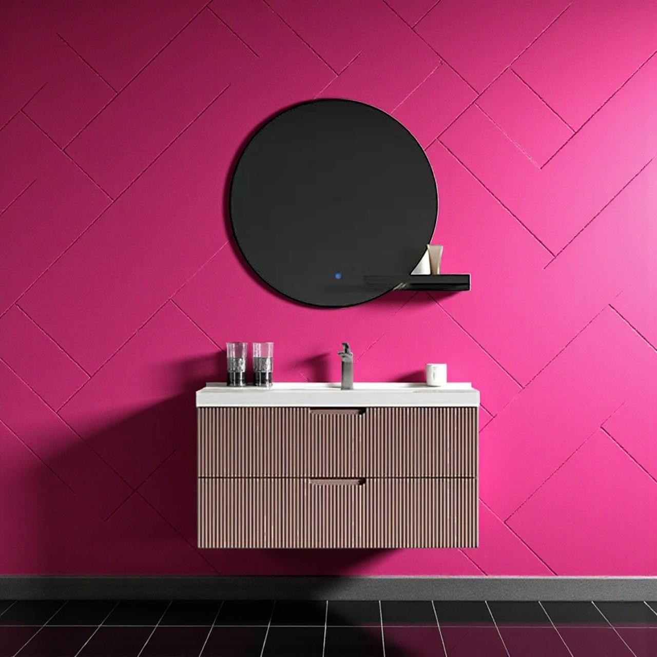 IDA - Soft Pink Vanity Cabinet Wall Hung & Top 900mm