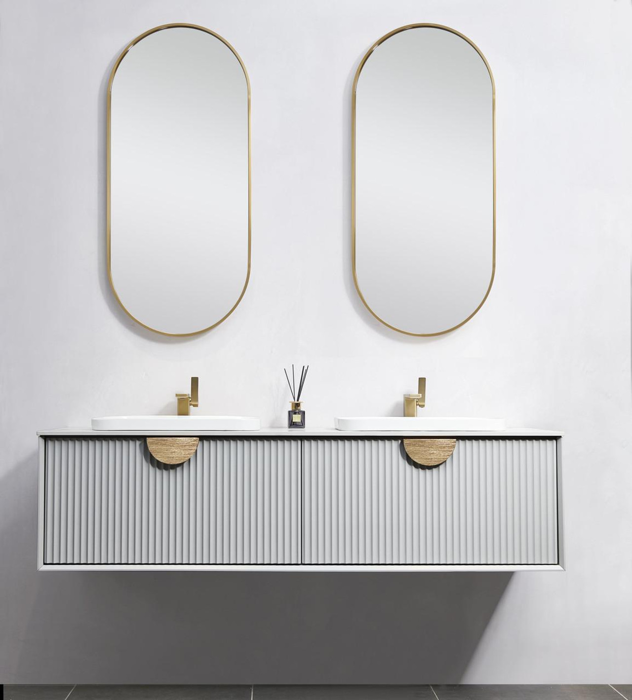 Azalea - Vanity Cabinet Wall Hung With Top & Basins 1800mm