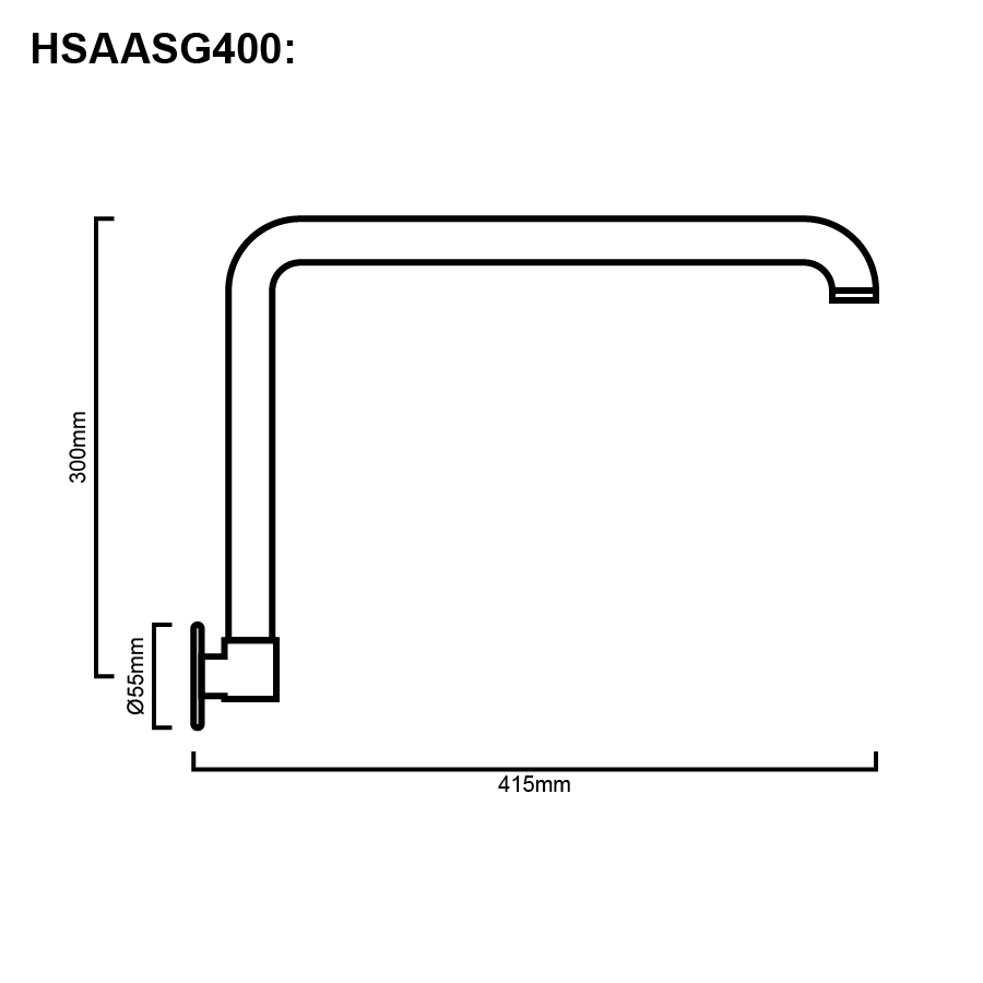 Buy Sofia Black Extended Gooseneck Shower Arm