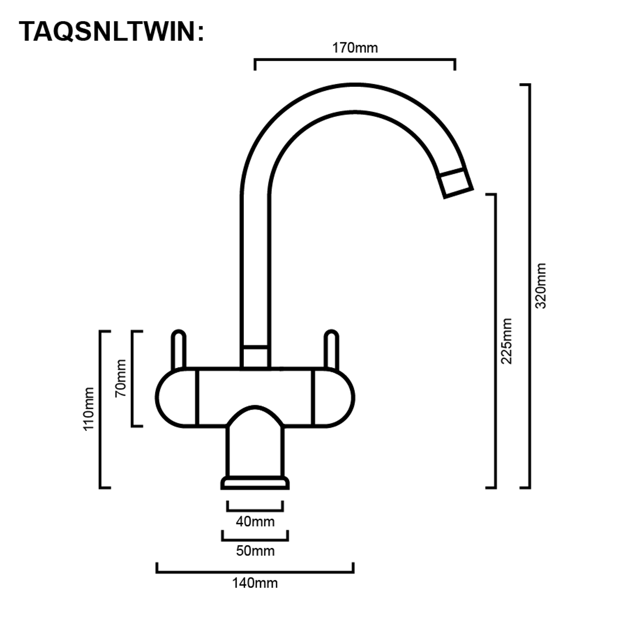 Buy Aquila Nuvola Chrome Gooseneck Twinner Sink Mixer